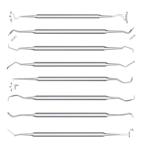 Комплект инструментов для лечения пародонтоза (9шт)